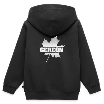 Ahornblatt Gereon - Kinder Premium Organic Zip Hoodie - Schwarz - Hinten - AI Model Kid Male (0cm)