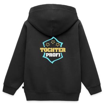Profession Fille - Sweat Premium à capuche zippé enfant bio - noir - Dos - AI Model Kid Male (0cm)