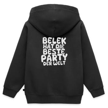 Belek - Kinder Premium Organic Zip Hoodie - Schwarz - Hinten - AI Model Kid Male (0cm)