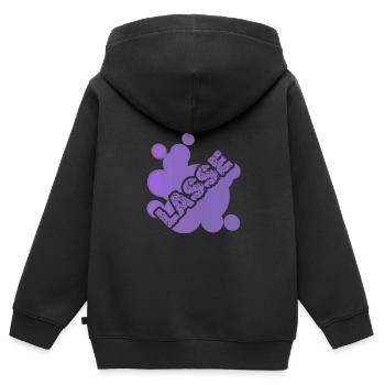 Lasse - Kinder Premium Organic Zip Hoodie - Schwarz - Hinten - AI Model Kid Male (0cm)