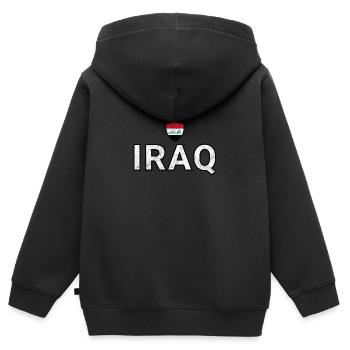 Iraq - Kids Premium Organic Zip-up Hoodie - black - Back - AI Model Kid Male (0cm)