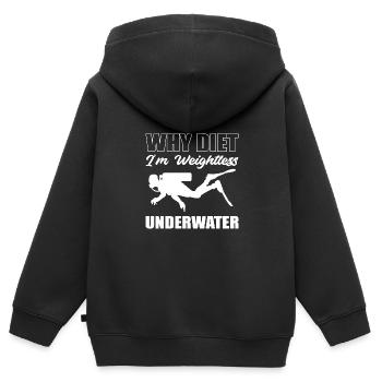 Schwerelose Unterwasser Schwimmer Geschenk - Kinder Premium Organic Zip Hoodie - Schwarz - Hinten - AI Model Kid Male (0cm)