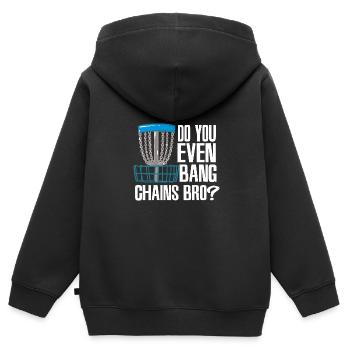 Do You Even Bang Chains - Kinder Premium Organic Zip Hoodie - Schwarz - Hinten - AI Model Kid Male (0cm)