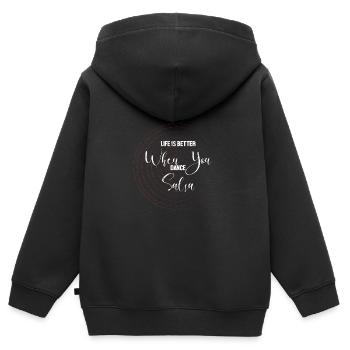 Danseuse de salsa Danseuse - Sweat Premium à capuche zippé enfant bio - noir - Dos - AI Model Kid Male (0cm)
