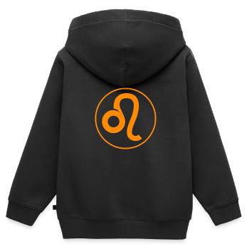 Sternzeichen Löwe - Kinder Premium Organic Zip Hoodie - Schwarz - Hinten - AI Model Kid Male (0cm)
