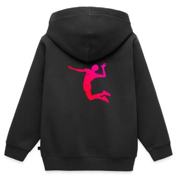 Volleyballspieler Volleyballspielen Volley - Kinder Premium Organic Zip Hoodie - Schwarz - Hinten - AI Model Kid Male (0cm)