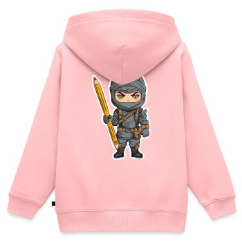 The Little Ninja Artist - Kids Premium Organic Zip-up Hoodie - rose - Back - AI Model Kid Female (0cm)
