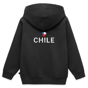 Chile - Kinder Premium Organic Zip Hoodie - Schwarz - Hinten - AI Model Kid Male (0cm)