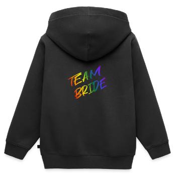 Team Bride - Kids Premium Organic Zip-up Hoodie - black - Back - AI Model Kid Male (0cm)