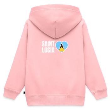 Saint Lucia - Kids Premium Organic Zip-up Hoodie - rose - Back - AI Model Kid Female (0cm)