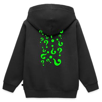 Fragezeichen - Kinder Premium Organic Zip Hoodie - Schwarz - Hinten - AI Model Kid Male (0cm)