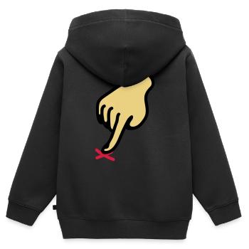 show cross - here 3 - Kids Premium Organic Zip-up Hoodie - black - Back - AI Model Kid Male (0cm)