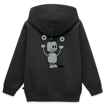 Roboter (2c) - Kinder Premium Organic Zip Hoodie - Schwarz - Hinten - AI Model Kid Male (0cm)