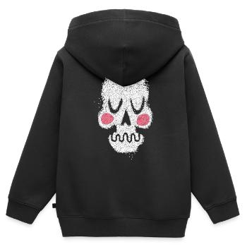 crâne crâne zombie halloween - Sweat Premium à capuche zippé enfant bio - noir - Dos - AI Model Kid Male (0cm)