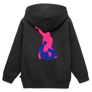 MMA #6 - Ground n Pound - Kids Premium Organic Zip-up Hoodie - black - Back - AI Model Kid Male (0cm)