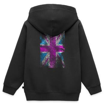 Union Jack - Sweat Premium à capuche zippé enfant bio - noir - Dos - AI Model Kid Male (0cm)
