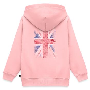 union jack - used look - Kinder Premium Organic Zip Hoodie - Rosa - Hinten - AI Model Kid Female (0cm)