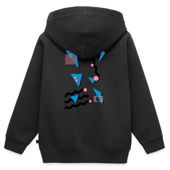 RETRO - Sweat Premium à capuche zippé enfant bio - noir - Dos - AI Model Kid Male (0cm)