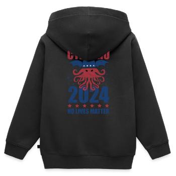 Cthulhu 2024 - Politischer Wahlkampf ohne Leben - Kinder Premium Organic Zip Hoodie - Schwarz - Hinten - AI Model Kid Male (0cm)