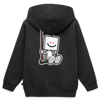 schwingen - Kinder Premium Organic Zip Hoodie - Schwarz - Hinten - AI Model Kid Male (0cm)