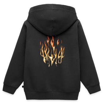 flame fire flame - Kids Premium Organic Zip-up Hoodie - black - Back - AI Model Kid Male (0cm)
