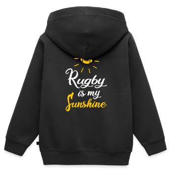 rugby joueur de rugby le rugby est mon soleil - Sweat Premium à capuche zippé enfant bio - noir - Dos - AI Model Kid Male (0cm)
