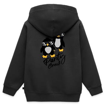 Amis de l’équipage de pingouin - Sweat Premium à capuche zippé enfant bio - noir - Dos - AI Model Kid Male (0cm)