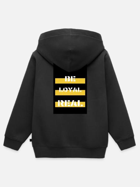 Be LOYAL&REAL - Kinder Premium Organic Zip Hoodie - Schwarz