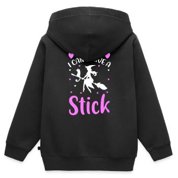 Hexenbesen Magisch Spruch Walpurgisnacht - Kinder Premium Organic Zip Hoodie - Schwarz - Hinten - AI Model Kid Male (0cm)