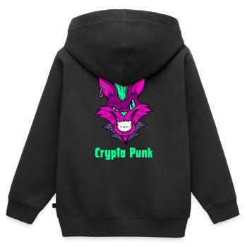Crypto Punk ist das "NFT" Crypto Geschenk mit Biss - Kinder Premium Organic Zip Hoodie - Schwarz - Hinten - AI Model Kid Male (0cm)