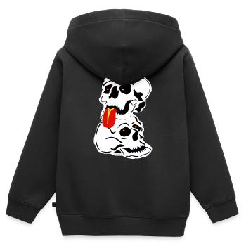 TOMZOFF Bäääh! - Kinder Premium Organic Zip Hoodie - Schwarz - Hinten - AI Model Kid Male (0cm)