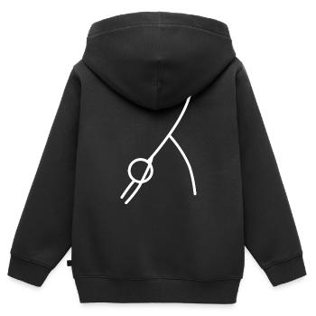 Exercice de yoga - Sweat Premium à capuche zippé enfant bio - noir - Dos - AI Model Kid Male (0cm)