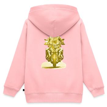 Motorradfahrer gold - Kinder Premium Organic Zip Hoodie - Rosa - Hinten - AI Model Kid Female (0cm)
