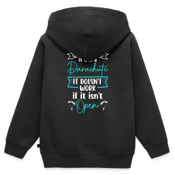 Parapente Adrénaline Avion Aviation - Sweat Premium à capuche zippé enfant bio - noir - Dos - AI Model Kid Male (0cm)