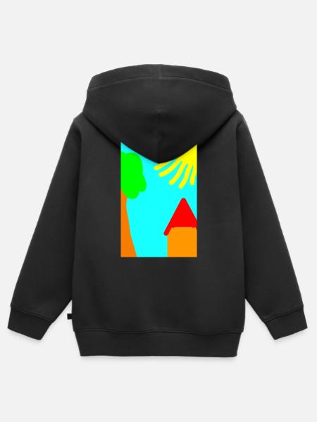Kindergemälde - Kinder Premium Organic Zip Hoodie - Schwarz