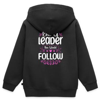 Boss Büro Firma Angestellter - Kinder Premium Organic Zip Hoodie - Schwarz - Hinten - AI Model Kid Male (0cm)
