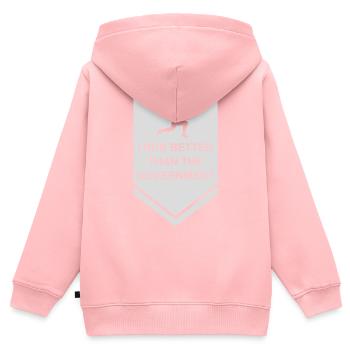 mieux fonctionner que le gouvernement - Sweat Premium à capuche zippé enfant bio - rose - Dos - AI Model Kid Female (0cm)