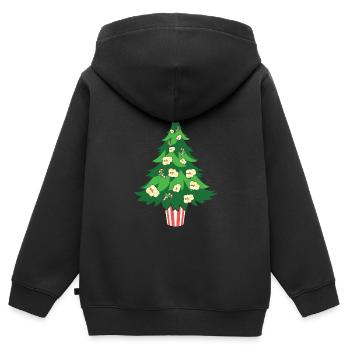 Popcorn Christmas Tree Fast Food - Sweat Premium à capuche zippé enfant bio - noir - Dos - AI Model Kid Male (0cm)