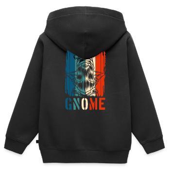 Jardinier nain nain - Sweat Premium à capuche zippé enfant bio - noir - Dos - AI Model Kid Male (0cm)