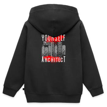 Ingenieur Gebäude Konstruktion - Kinder Premium Organic Zip Hoodie - Schwarz - Hinten - AI Model Kid Male (0cm)