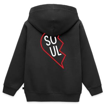 halbes Herz (1/2) - Geschenkidee - Soulmate - Kinder Premium Organic Zip Hoodie - Schwarz - Hinten - AI Model Kid Male (0cm)