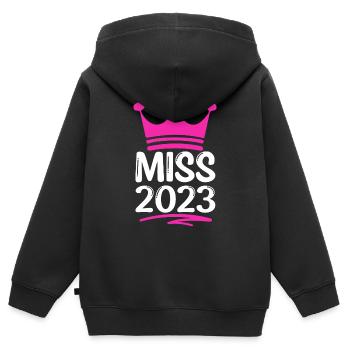 Welcome to life, little girl! Birth 2023 - Kids Premium Organic Zip-up Hoodie - black - Back - AI Model Kid Male (0cm)