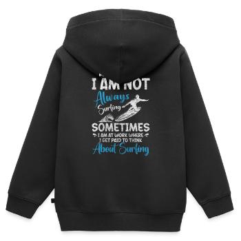 Sports nautiques Sea Windsurfer Planche de surf - Sweat Premium à capuche zippé enfant bio - noir - Dos - AI Model Kid Male (0cm)