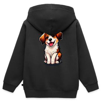 The Cute Dog, Bold and Vivid Colors - Kids Premium Organic Zip-up Hoodie - black - Back - AI Model Kid Male (0cm)