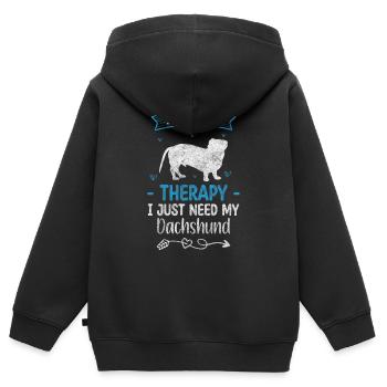 Dackel Hundehalter Jagdhund - Kinder Premium Organic Zip Hoodie - Schwarz - Hinten - AI Model Kid Male (0cm)