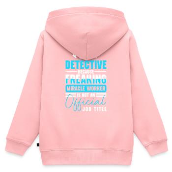 Privatdetektiv Hinweis Spur Spürnase - Kinder Premium Organic Zip Hoodie - Rosa - Hinten - AI Model Kid Female (0cm)