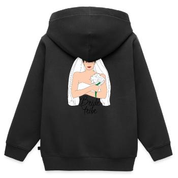 bride tribe schwarz 2 - Kinder Premium Organic Zip Hoodie - Schwarz - Hinten - AI Model Kid Male (0cm)