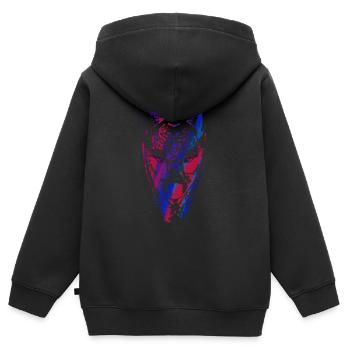 Wolf, Wikinger, germanen, asgard, midgard,valhalla - Kinder Premium Organic Zip Hoodie - Schwarz - Hinten - AI Model Kid Male (0cm)