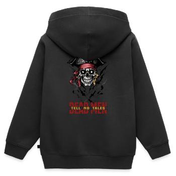 Tote Männer erzählen keine Geschichten Pirat - Kinder Premium Organic Zip Hoodie - Schwarz - Hinten - AI Model Kid Male (0cm)