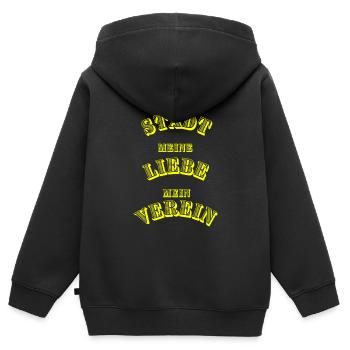 Gelb - Schwarz - Kinder Premium Organic Zip Hoodie - Schwarz - Hinten - AI Model Kid Male (0cm)